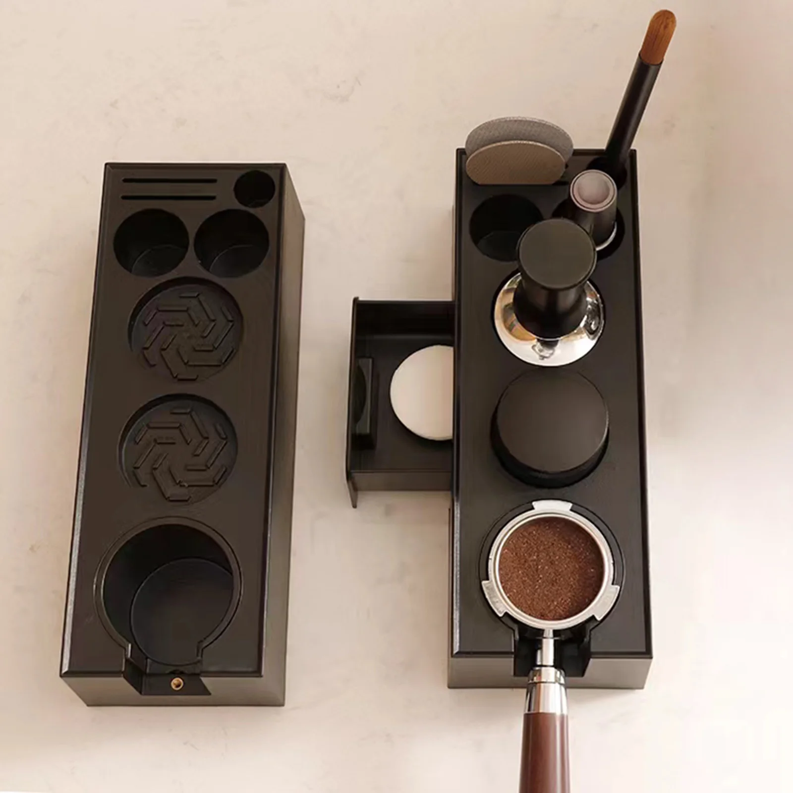 

Espresso Tamping Station Coffee Filter Tamper Holder for Countertop Bar Cafe