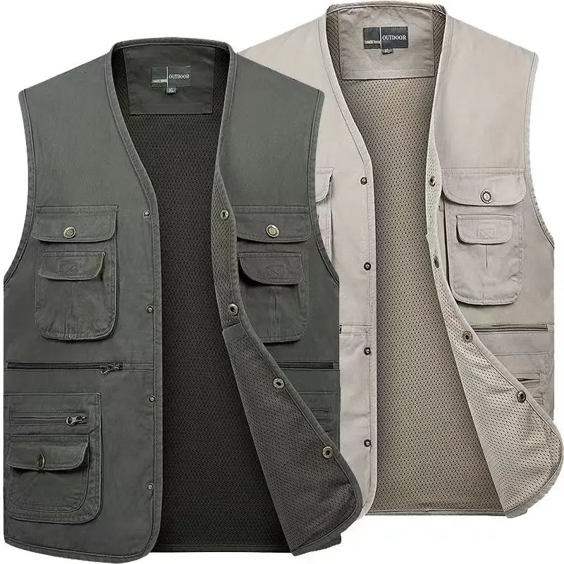 

Мужской хлопковый жилет Jaet Outdoor Fiing Casual Busin Sle, большой размер, жилет для папы с несколькими кетами и хлопок