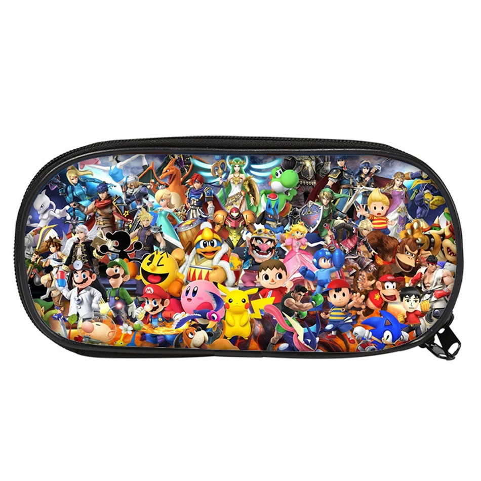 Super Mario Bros Pencil Case Kawaii Anime Figure Bag Stationery Back To School Pencil Pouch Student Supplies Kids Birthday Gifts