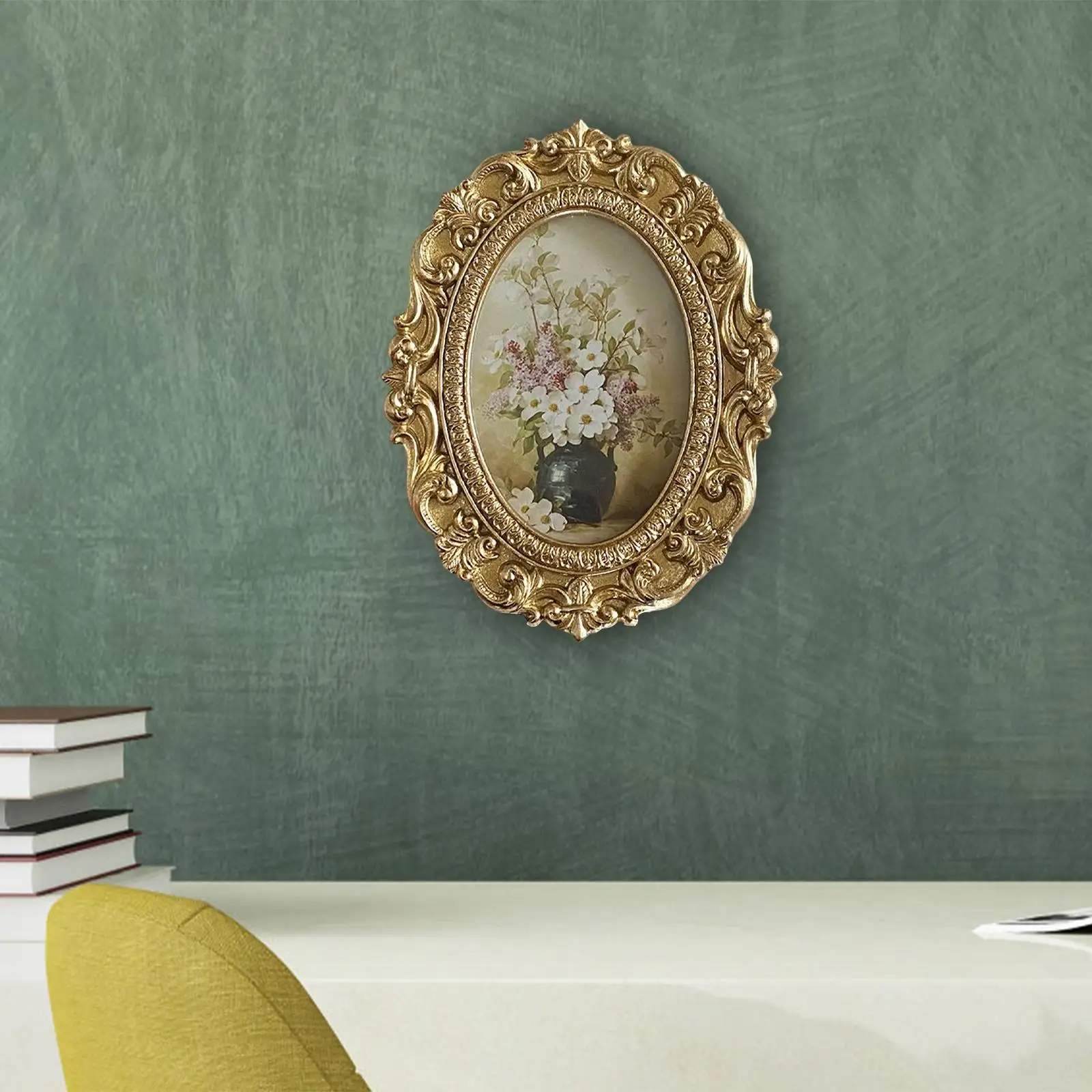 Рамка для фотографий в европейском стиле, держатель для фотографий, Элегантная настольная настенная овальная резная рамка для юбилея, декор для спальни