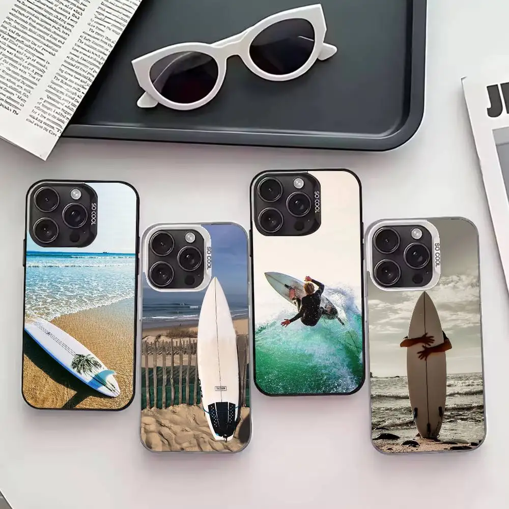 

S-Surf S-Surfboard Phone Case For iPhone 17,16,15,14,13,12,11 Plus,Pro Max,XS,Colored silver phone case