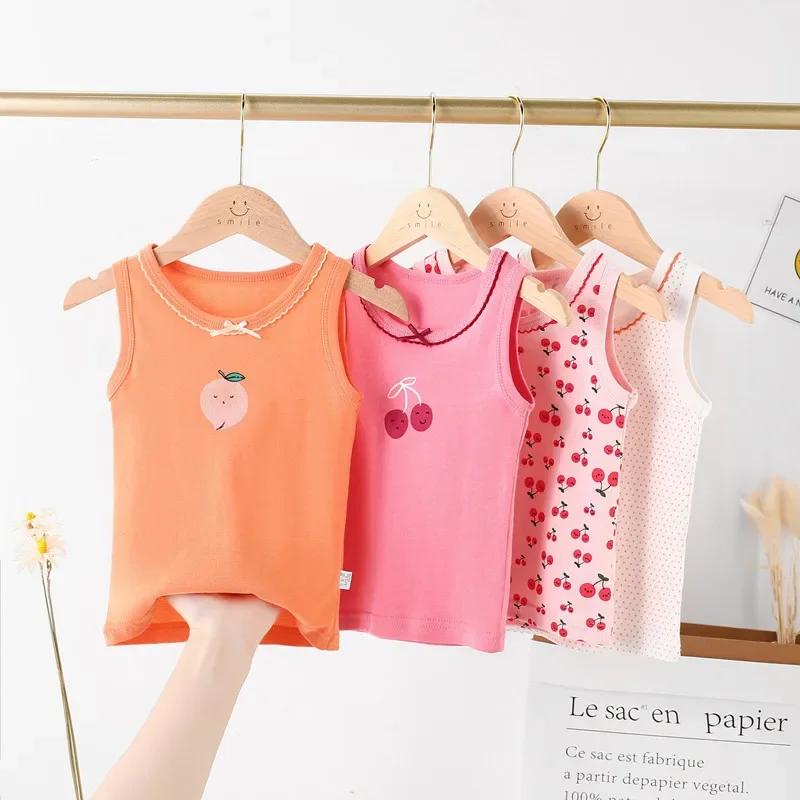 2024 Tank Tops For Girls Cotton Children Undershirts Multiple Styles Boys Underwear Teen Bra Kids Camisole Vests 10 12Y