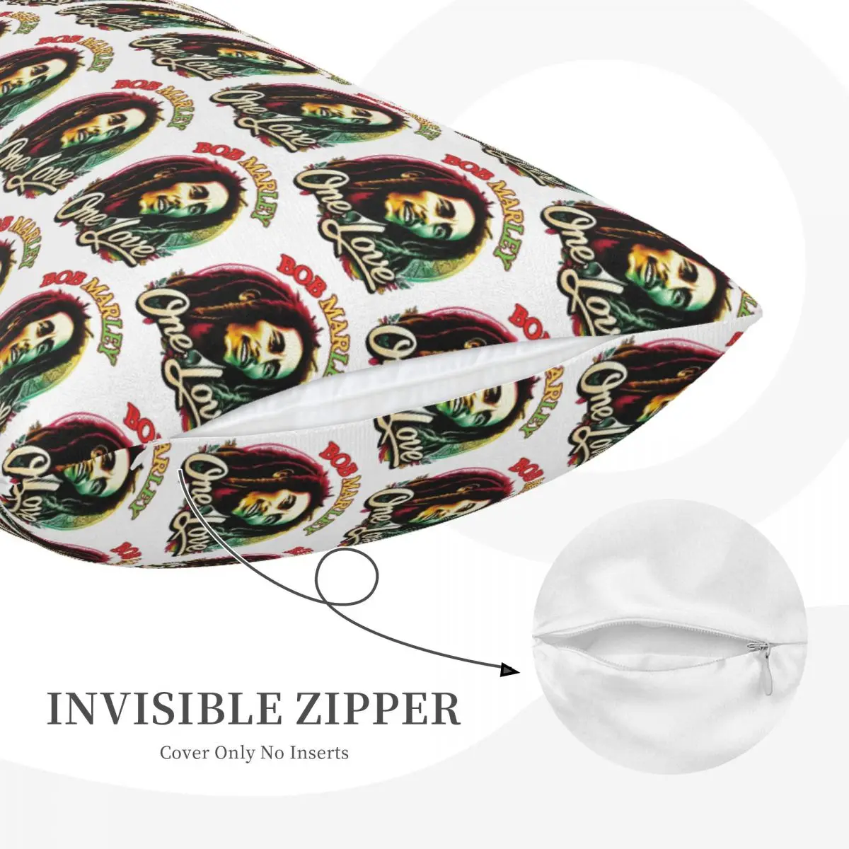 غطاء وسادة مستطيل من جامايكا ريغي روك بوب مارلي، غطاء وسادة مزخرف لغرفة النوم، وسادة رمي مريحة للمنزل