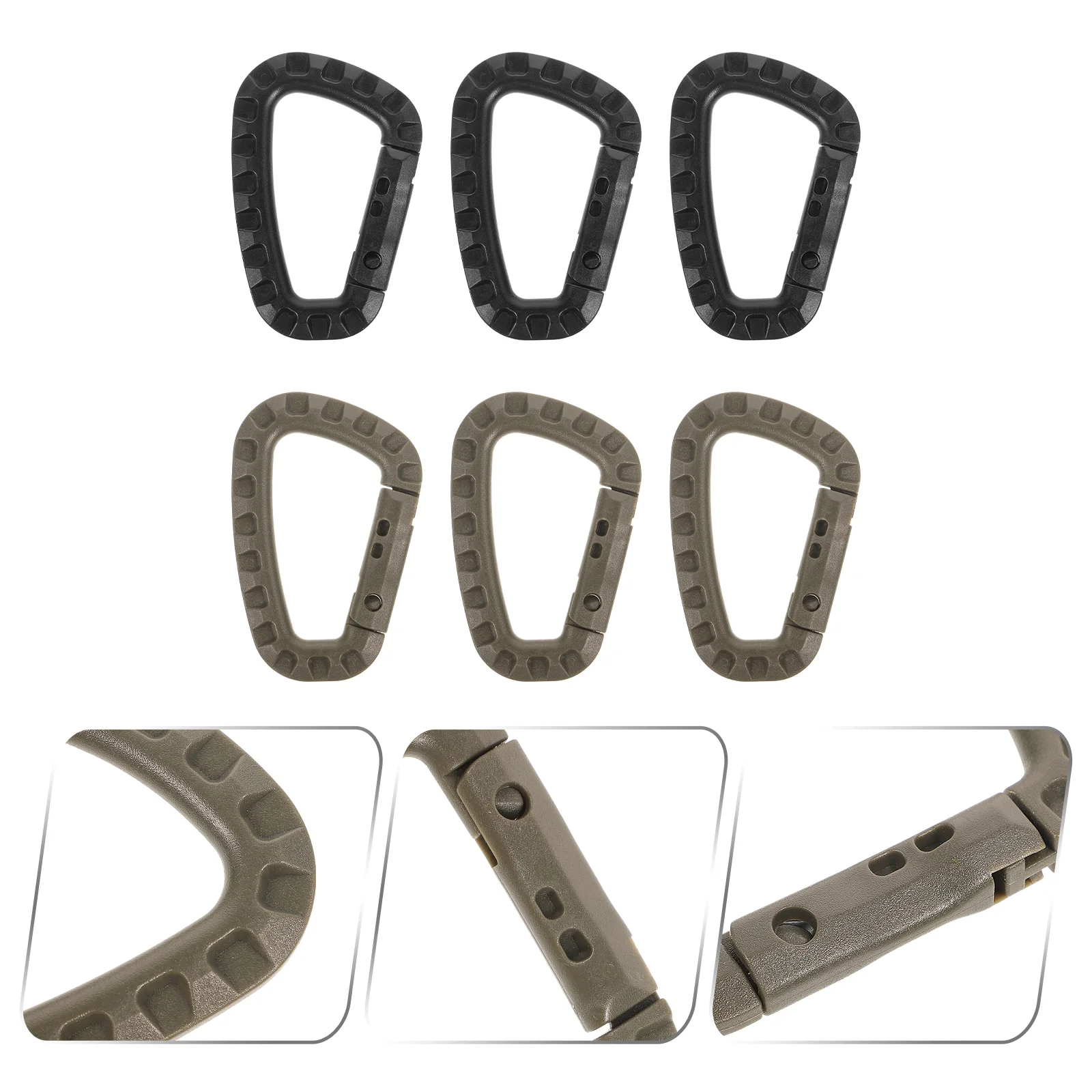 

6 Pcs Climbing D Rings Backpack Carabiner Keychain High Quality Tactics