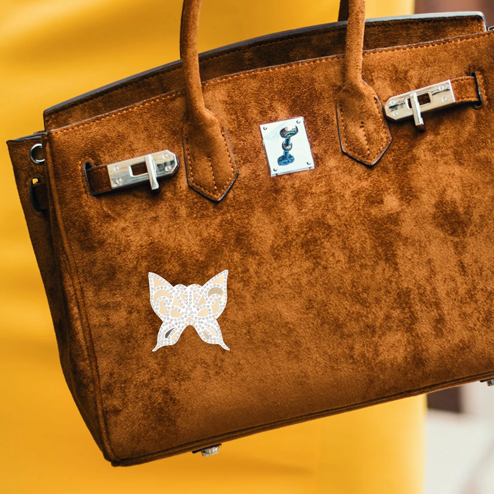 

5Pcs Butterfly Rhinestone Patches Iron on Clothing Decoration Replaceable Wear-Resistant Badge for Jeans Coats Shoes DIY Use