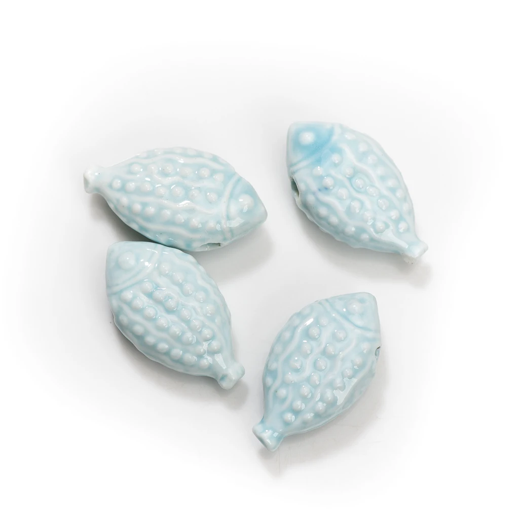 2pcs Ocean Breeze Ceramic Fish Beads 40mm for Artisan Jewelry Making Handmade Craft Supplies TCZ199A