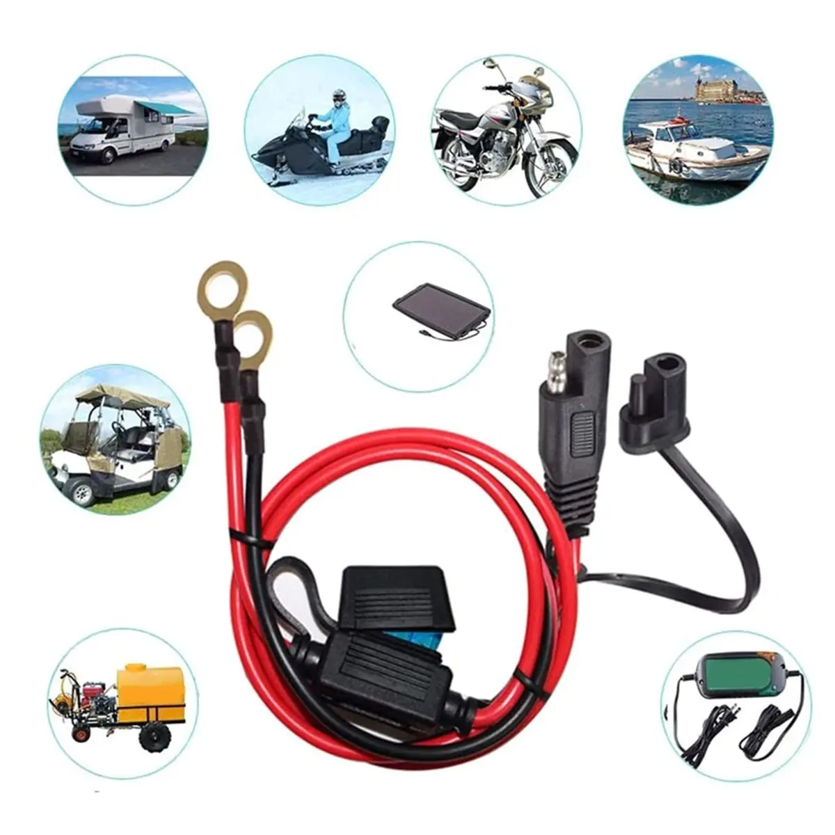 Punctual- 1.8m 7-in-1 Solar Panel Connector for XT60 Anderson DC7909 DC653012AWG Power Cord Energy Storage Charging Cable
