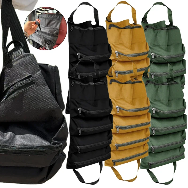 

Portable Oxford Cloth Storage Bag Toolkit Organizer Bucket Hanging Zipper Camping Car Automotive Motorcycle Canvas Wrench Tool