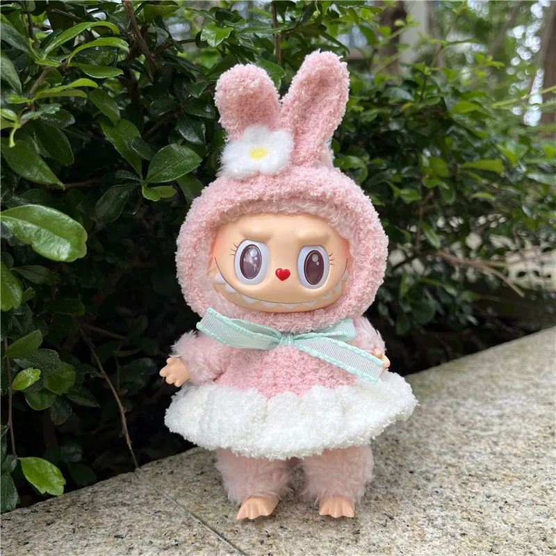 

17cm Labubu Clothes Mini Plush Doll'S Clothes Hoodie Clothing Vinyl Doll Clothes Doll Accessories Clothes Replacement