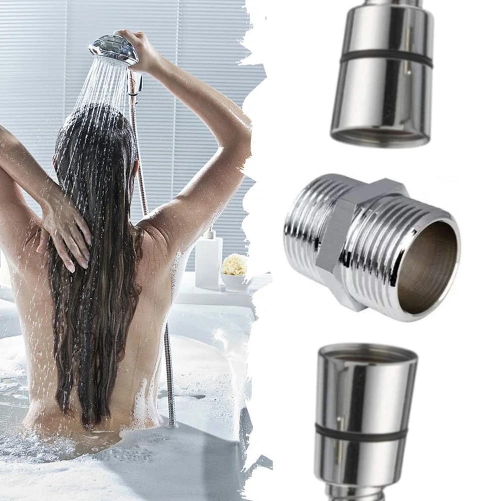 Universal G1/2 Chrome Stainless Steel Length Extender Shower Connector For Extra Long Hose For Bathroom Toilet Bidet Shower