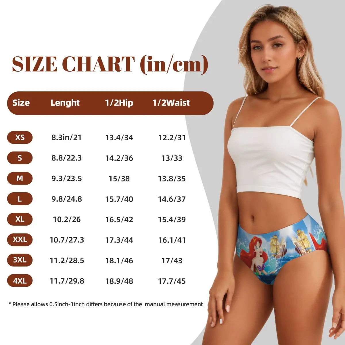 مخصص ليتل ميرميد ارييل كارتون سراويل قصيرة المرأة الراحة الملابس الداخلية