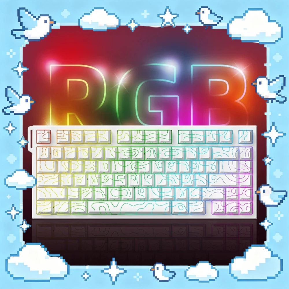 

Technology Beat75 Wireless Keyboard Three Mode Connection E-sports Keyboard Double 8K Polling Rate 128K Scanning Rate For Gifts