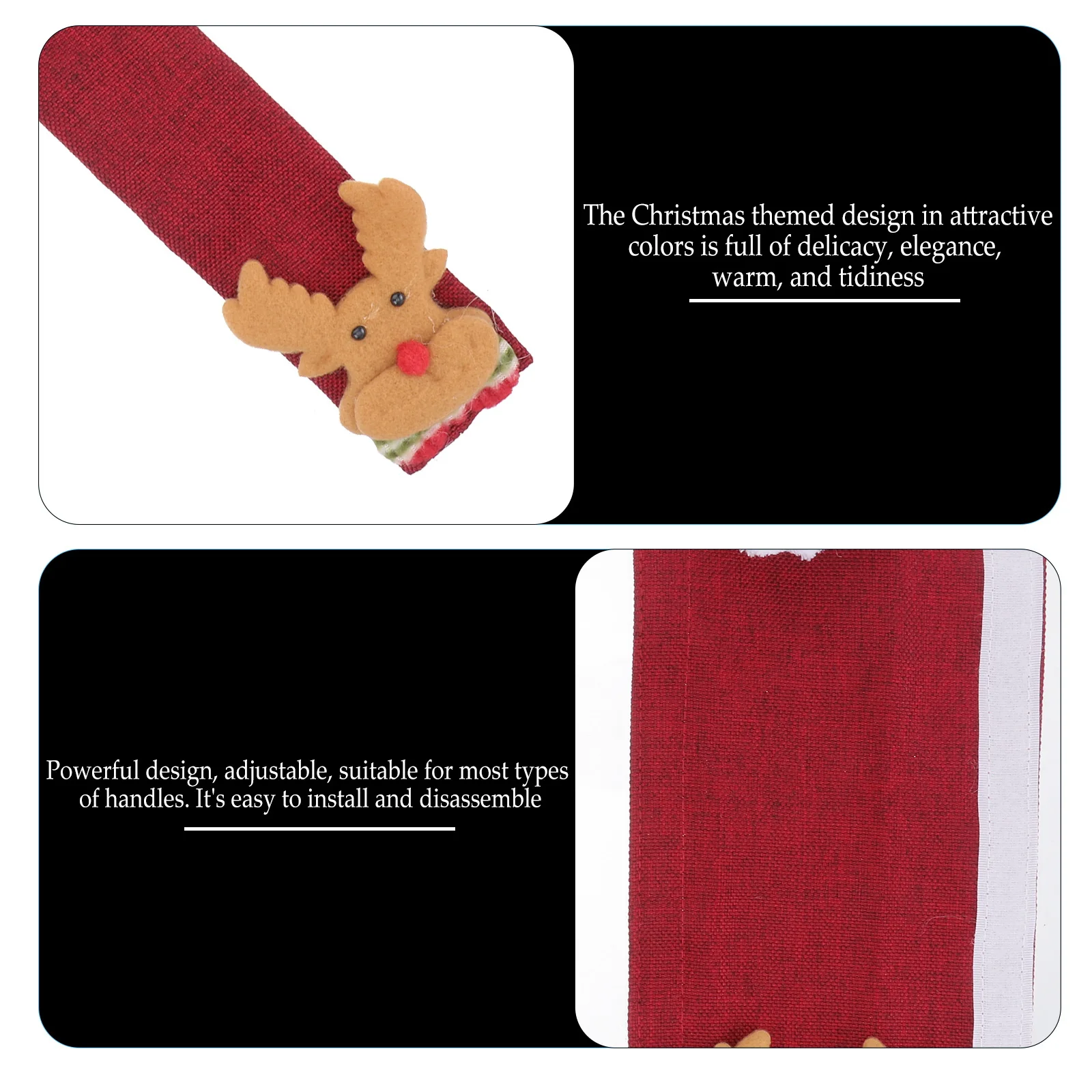 

2Pcs Refrigerator Handle Covers Cloth Protectors Kitchen Appliance Door Handle Covers Reusable Washable Protects