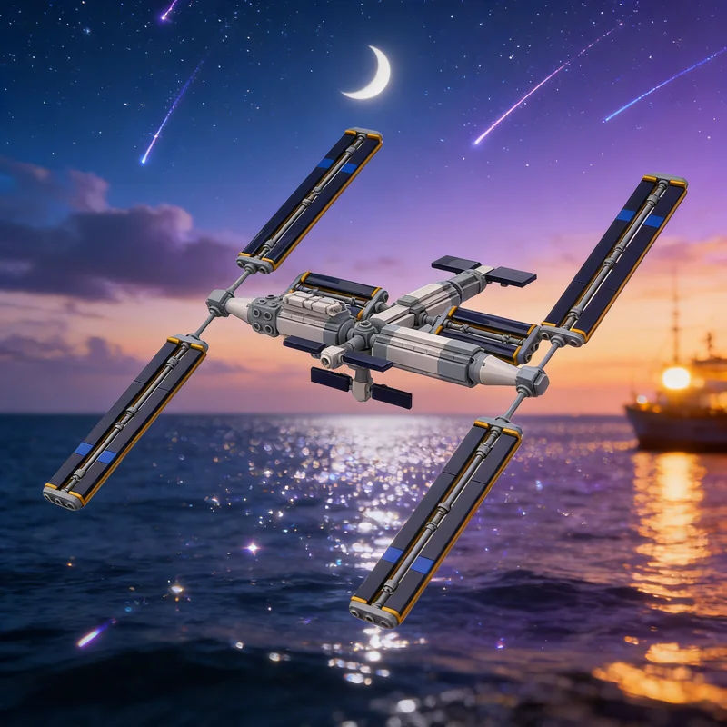 

314 деталей MOC Tiangong CSS 1: Конструктор-модель космического корабля. Рождественский подарок, игрушка для самостоятельной сборки, развивающая творческие способности.