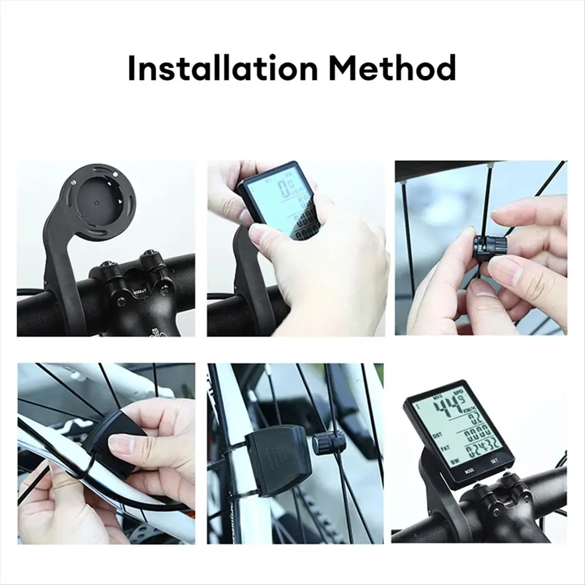 Goodprice Large Screen Bicycle Computer Wireless Bike Computer Waterproof Speedometer Odometer Cycling Stopwatch with LCD