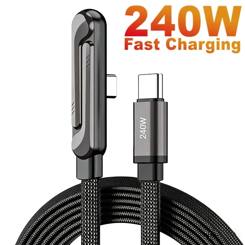 240W Horizontal Fast Charging Cable TYPE-C=C-C with Foldable Phone Stand Compatible with iPhone,xiaomi and Huawei Type C Cable
