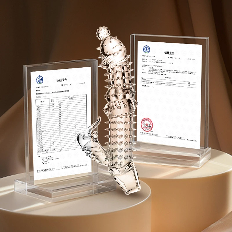 Delay Penis Sleeve Extension Reusable Condom Male Enlargement Dotted Clit Massage Cock Ring Thorn Vibrating Cover Adult Sex Toys - view 4