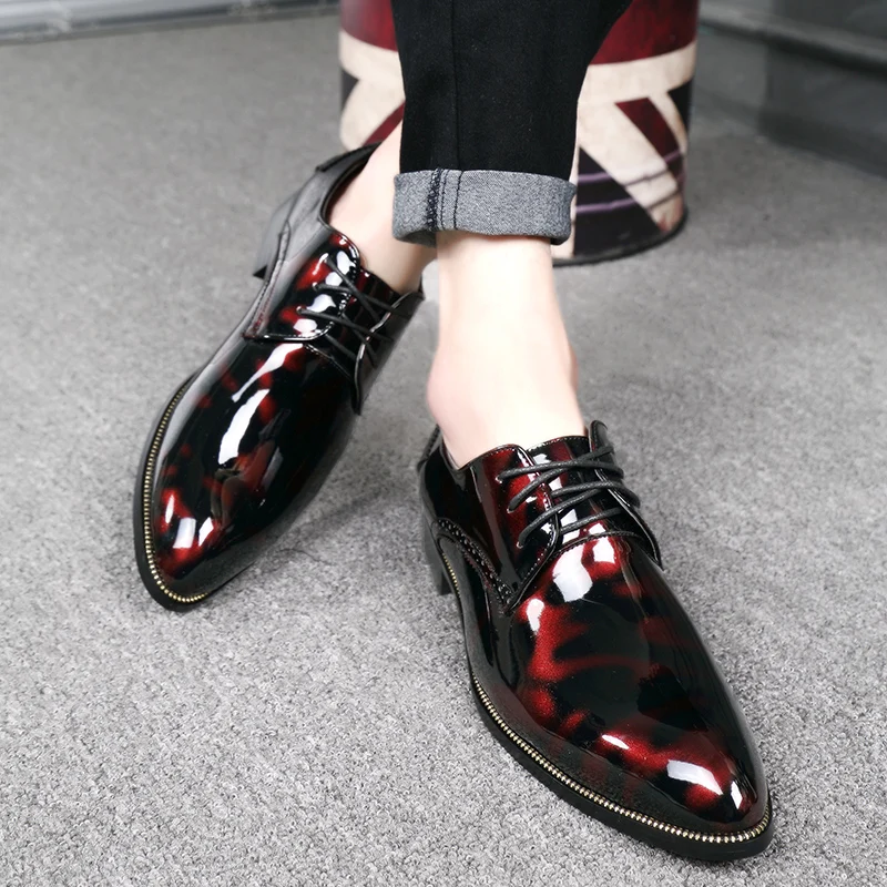 Luxury Men's Shoes Fashionable Business Banquet Formal Office Shiny Leather Shoes High-grade Elegant Oxford Shoes