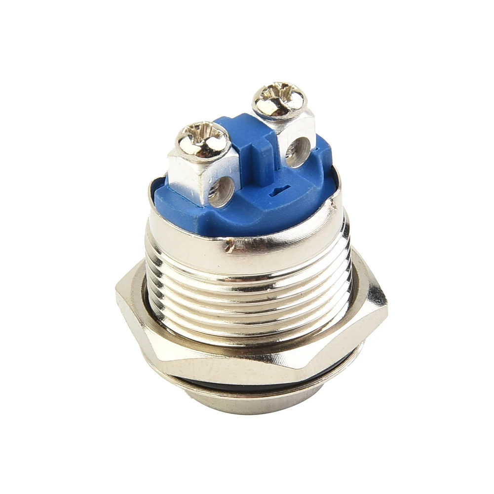 12V 16mm Metal Waterproof Push Button Momentary On Off Horn Switch Brass Waterproof Contactor Relay Control Switch