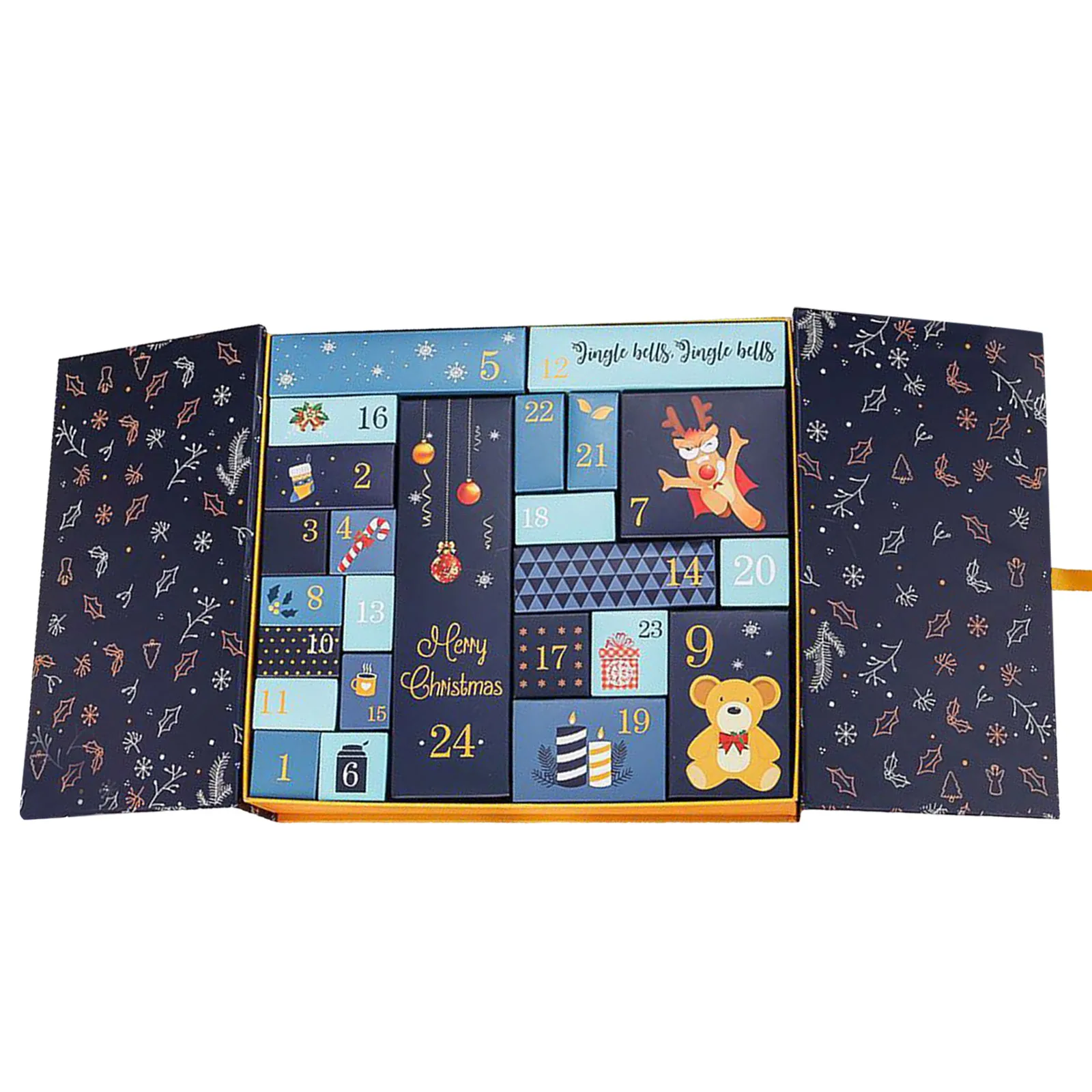 Guirlande à piles avec minuterie extérieure 24 calendrier de l'avent vide calendriers de l'avent vides pour remplir l'avent bricolage 30 minutes