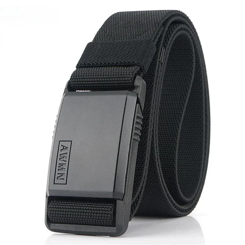 Men Nylon Belt Magnetic Buckle Adjustable Belts For Men Military  Elastic Belts High Quality Wear-resistant