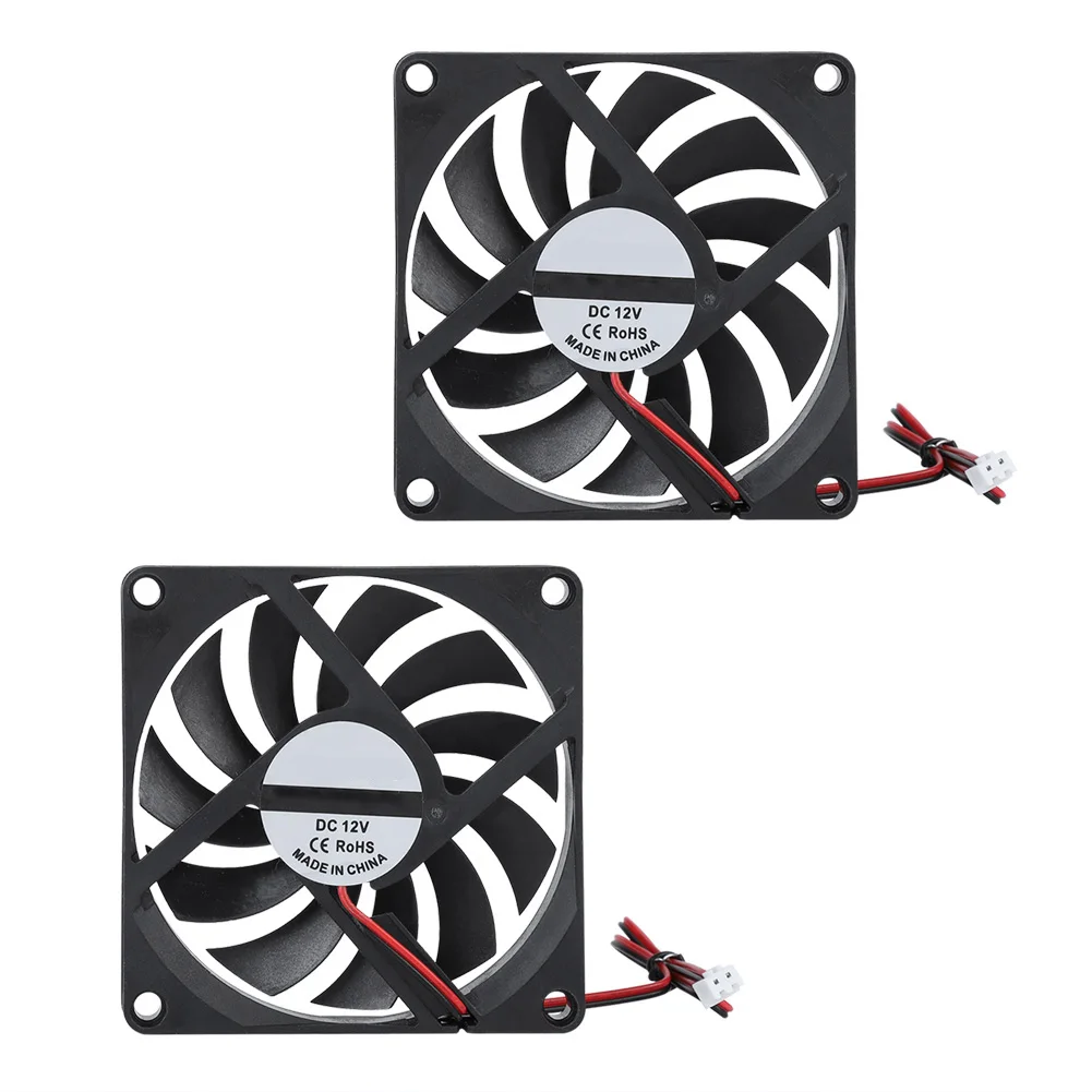 2pcs 12V Cooling Fan 21.46CFM 2PCS 3D Printer Assembly Part High speed Cooling Fan 12V 6000RPM 3D Printer Cooling Fan