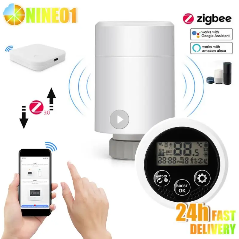 Tuya TRV Wifi Thermostat Smart Thermostatic Head Radiator Valve Actuator Family Heating Temperature Controller Alexa Smart Home