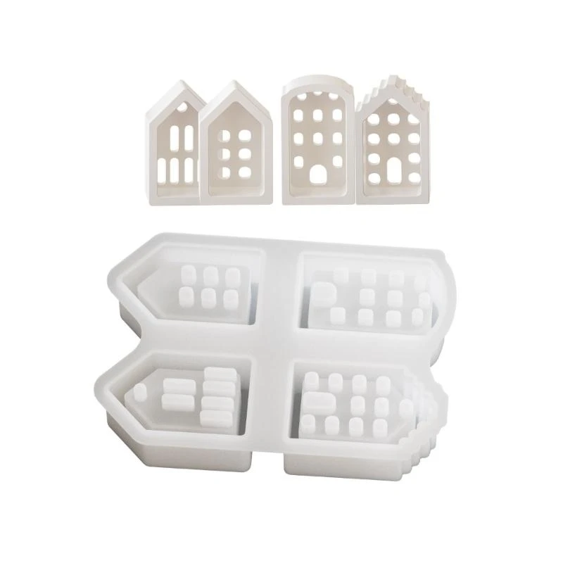 T4MD Handcraft Silicone Mould for Assembling Charm Candlelight House Night Lamp