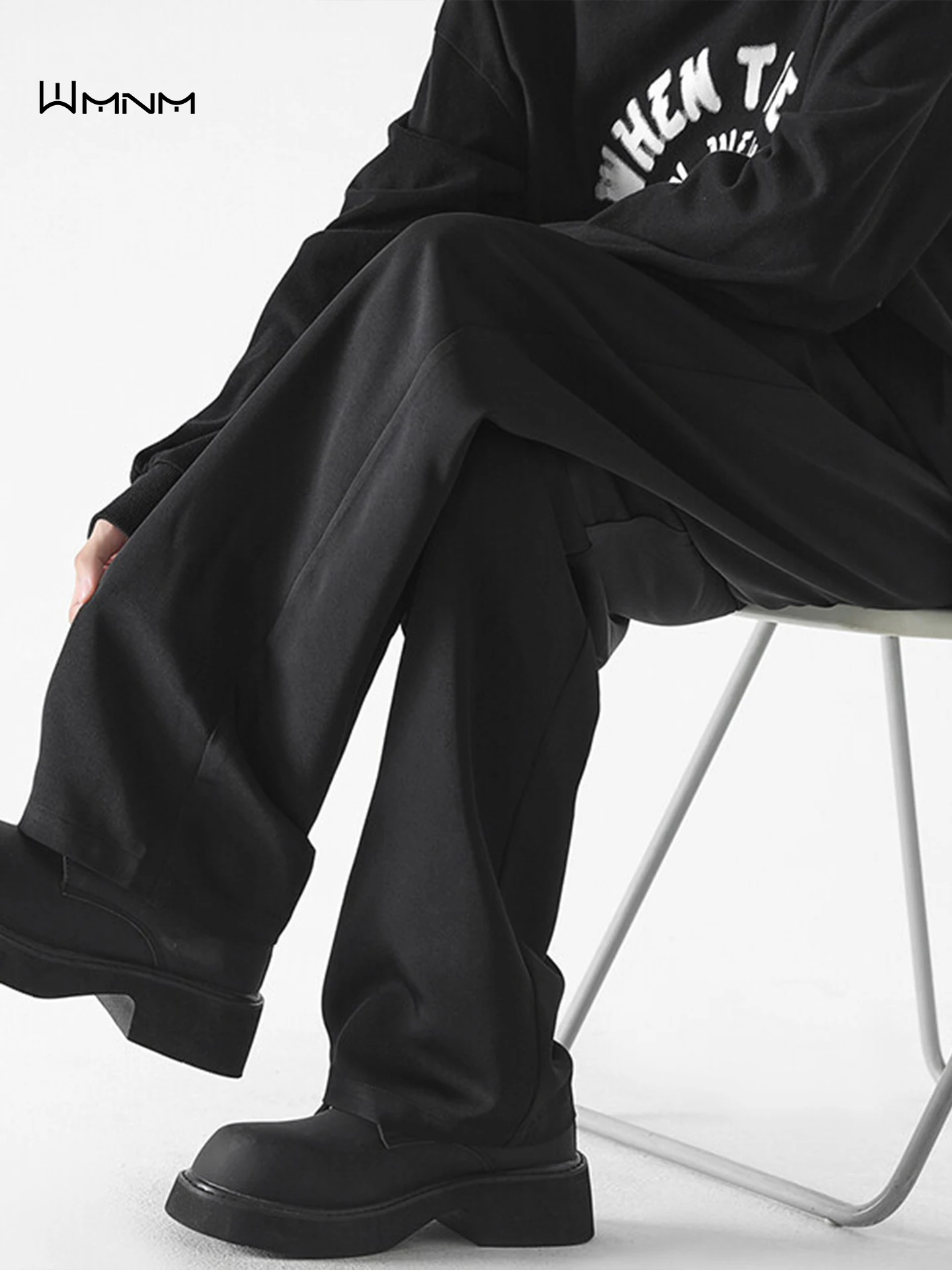 

American Sle Ice Silk Cool Feeling Men's Summer Thin High Sensation Casual Drape Loose Straight Leg Wide Leg Pants