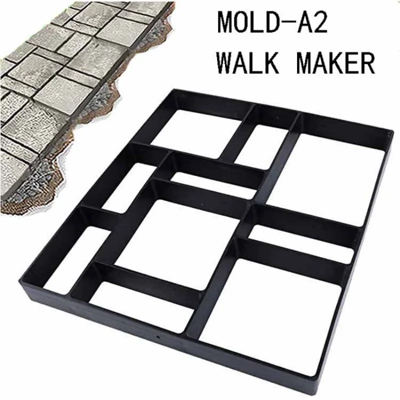 DIY Path Maker Paver Molds Stone Brick Concrete Mold Concrete Cement Walk Garden Path Paving Paver Reusable Patio Molds Paviment