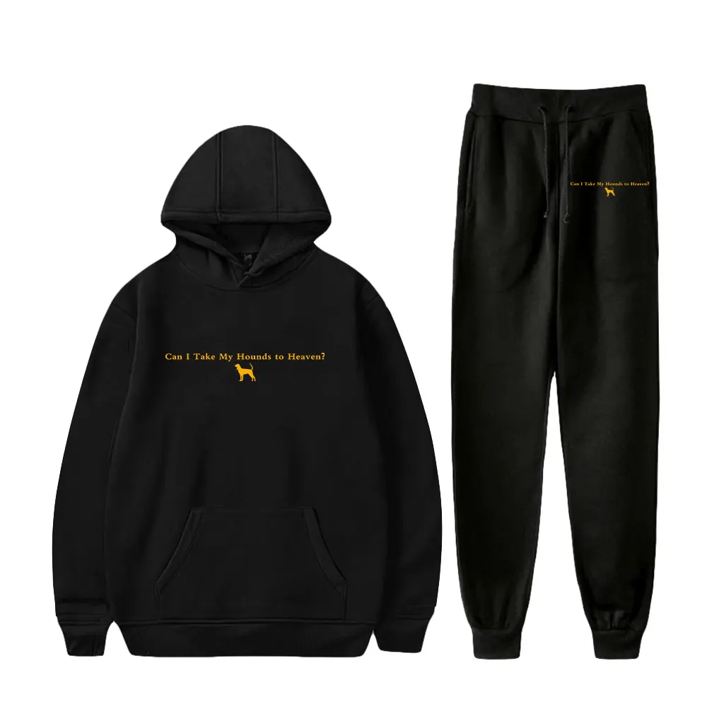 

Tyler Childers Merch Can I Take My Hounds to Heaven Hoodie Jogger Pants Two Piece Set Sweatshirts+Sweatpants Women Men's Set