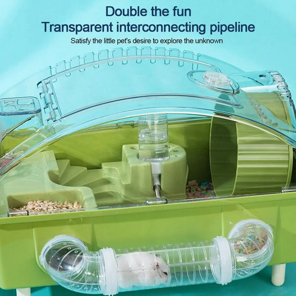 

Креативная большая клетка для хомяка, вентиляция, прозрачная клетка для маленьких животных с колесом, легко чистящаяся клетка для песчанки, дом для среды обитания, маленькие домашние животные