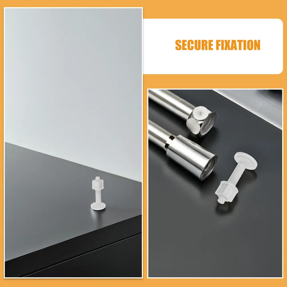 8Pcs White Plastic Toilet Seat Screws Universal Fit with Rubber Expansion Plugs Easy Install Secure Fixation Top Mount Toilet