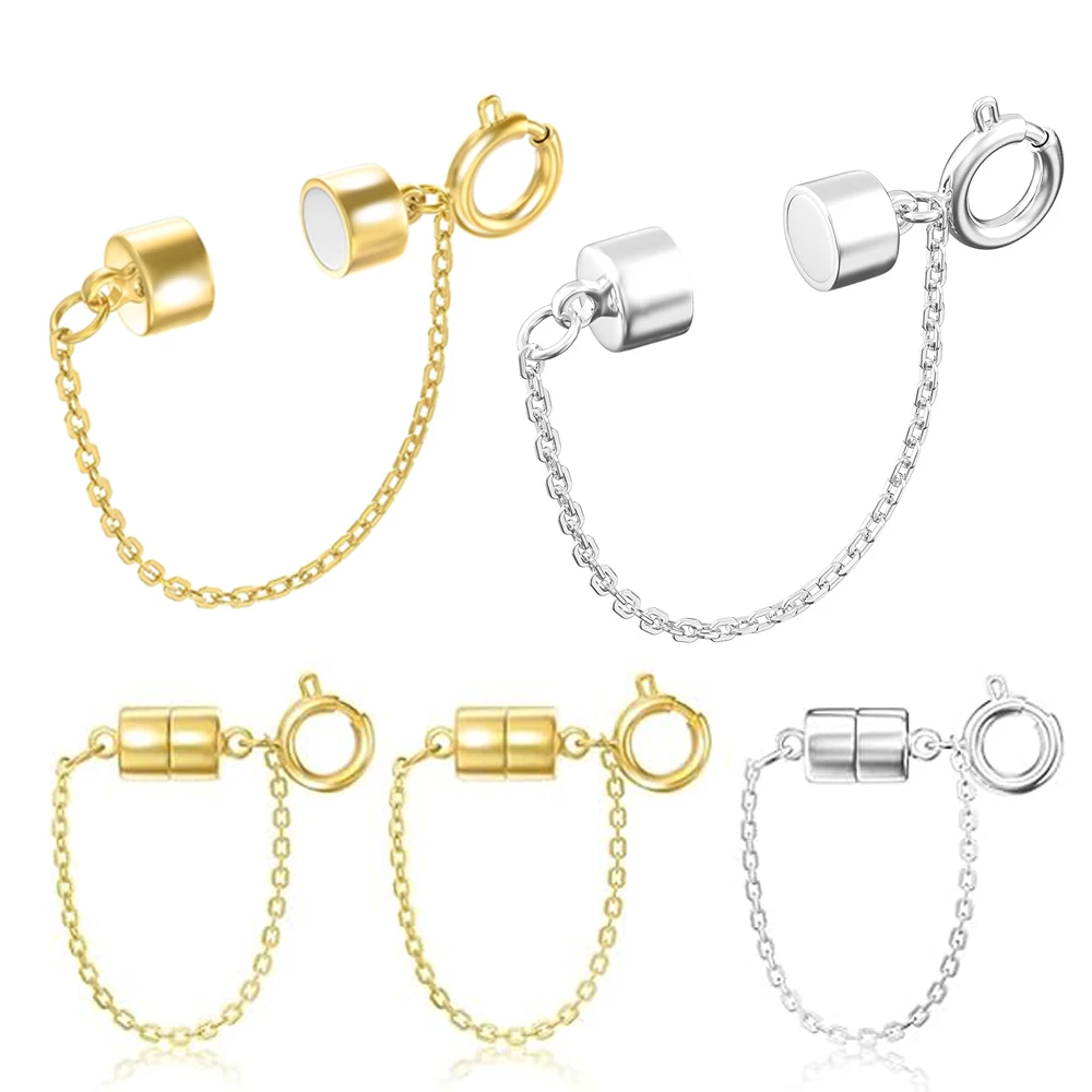 5 Stück magnetische Armbandverschlüsse und Verschlüsse mit Sicherheitskette „Never Fall“-Armbandverlängerung, Konverter, magnetische Verschlüsse für Damen