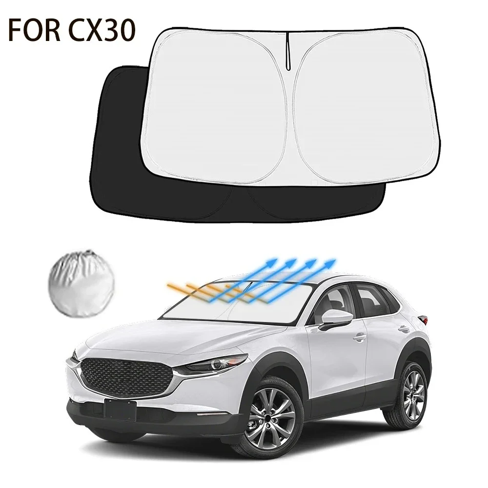 For Mazda CX30 CX-30 2020-2024 Car Windshield Sunshade Cover Front Window Sun Shade Visor Car Interior Accessories UV Protection