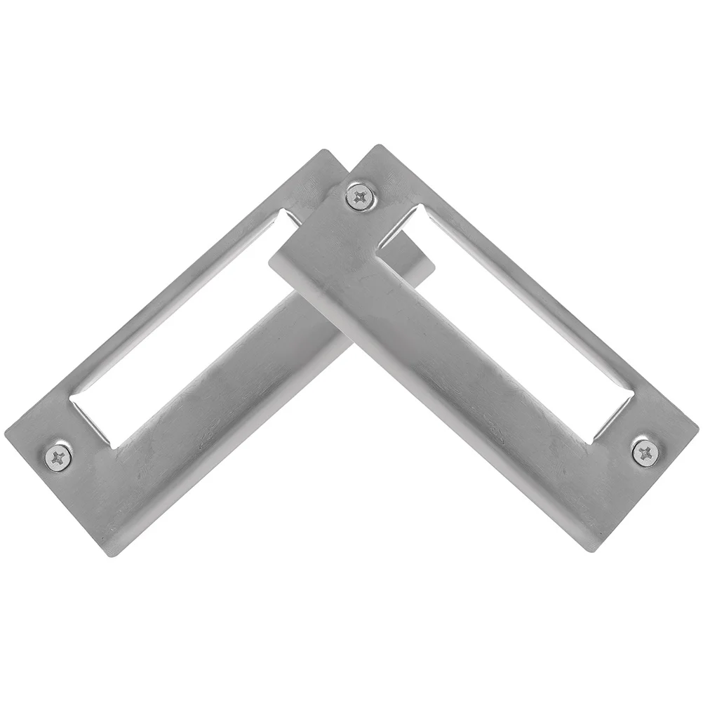 2 Pcs Door Latch Plate Deadbolt Security Strike Guide Sheet Locks Reinforcement Knob Frame Stainless Steel Striker Plates Front