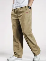 Pantalones jogger casuales para hombre Pantalones cargo de ajuste relajado Pantalones de chándal con cordón Pantalones deportivos de sarga para senderismo al aire libre