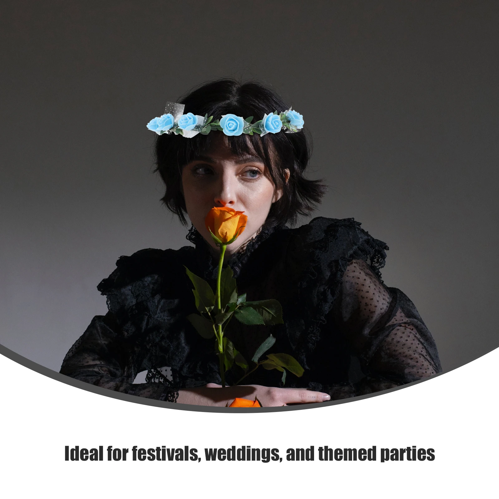 

3pcs Glowing Flower Wreath Hairband Headwear for Women Luminous Floral Crown Party Bridal Sparkling Mermaid Accessory Festival