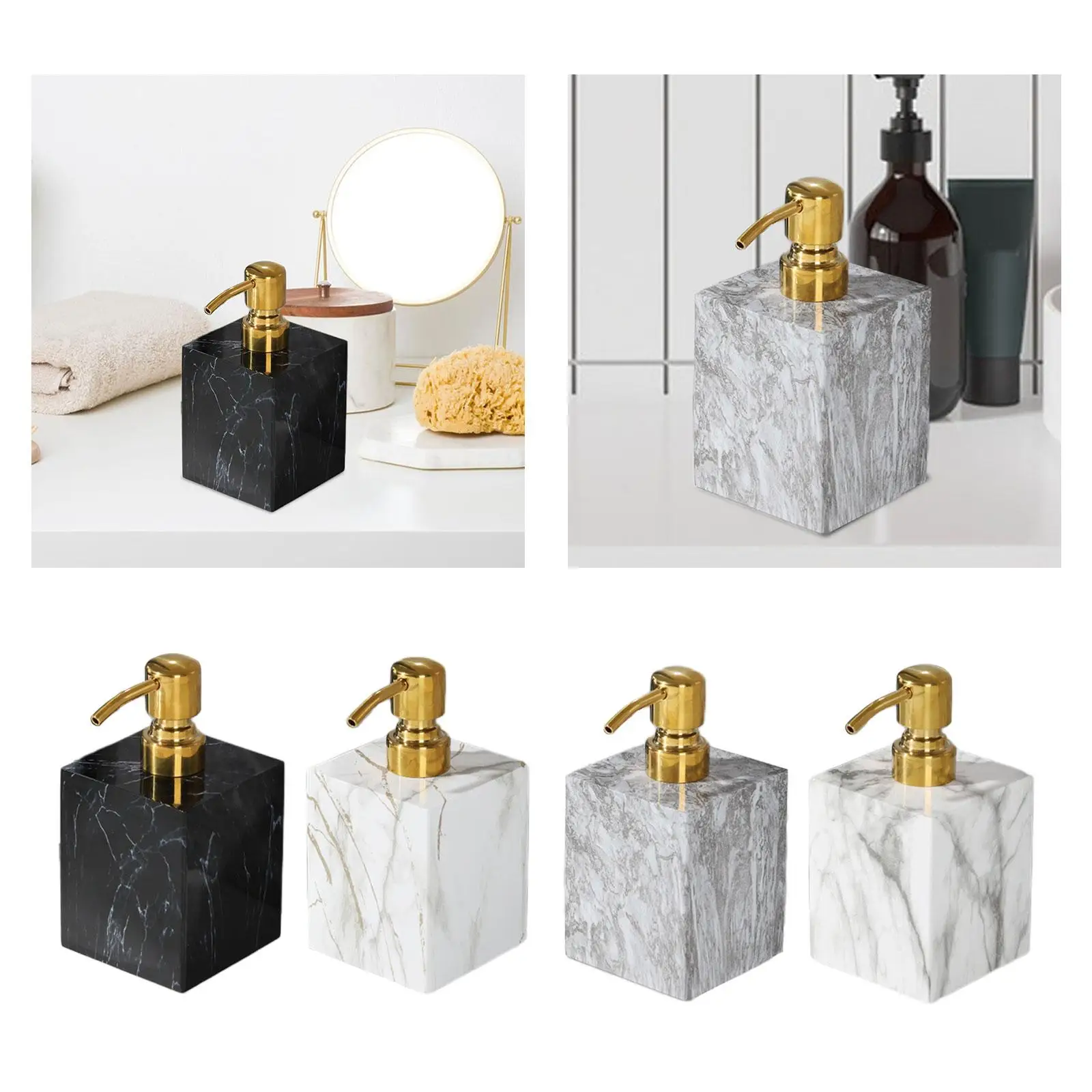 

Marble Texture Soap Dispenser Salon Dispenser for Countertop Bathroom Hotel