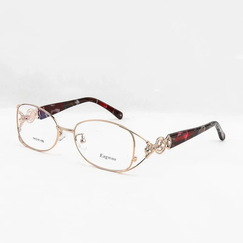 Metel Alloy Eyeglasses Full Rim Optical Frame Prescription Women Designed Elegant Spectacle Reading Myopia Flower Eye Glasses