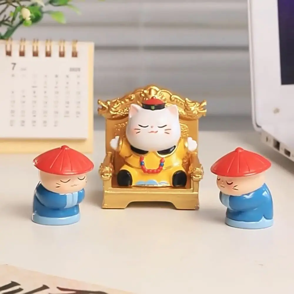 Императорский кот Supremo, украшение для кошки, миниатюрные поделки для богатства, мини-кукла из смолы, мультяшные забавные мультяшные украшения для кошек, дети