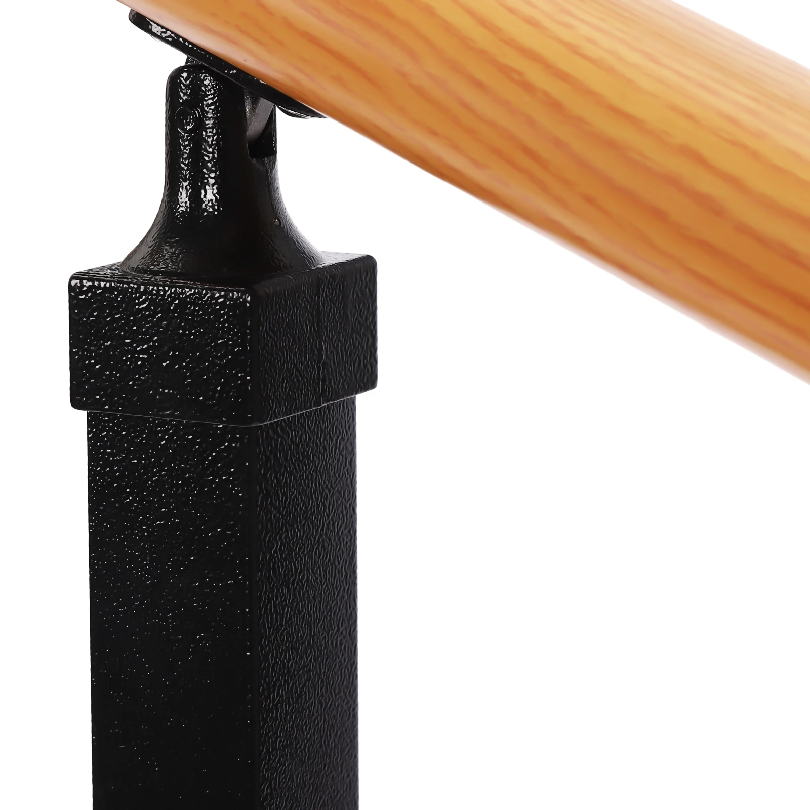 3-Step Outdoor Stair Handrail Carbon Steel 600lb Capacity - Black/Log Color Safety Railing