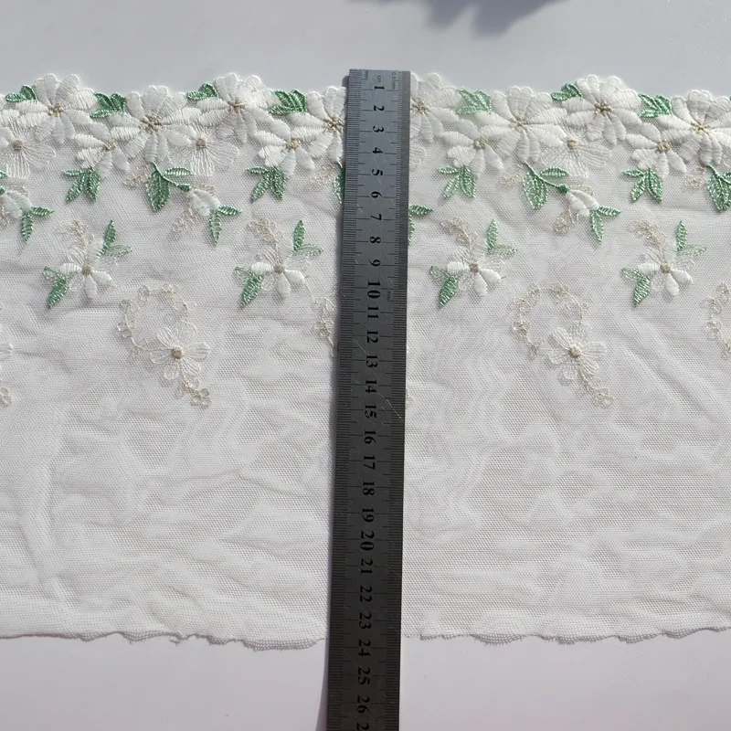 

20Yards Floral Embroidered Tulle Lace Trim DIY Dress Sewing Crafts Soft Mesh Embroidery Lace for Lingerie Accessories