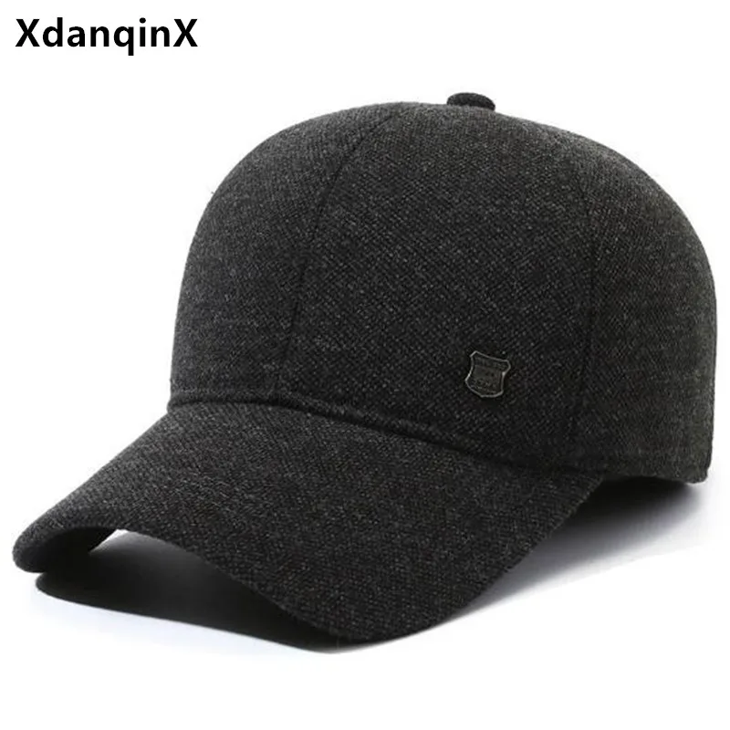 

New Winter Men's Cap Warm Baseball Caps Plush Thickened Coldproof Earmuffs Hats For Men Cycling Riding Cap Golf Cap Dad's Hat