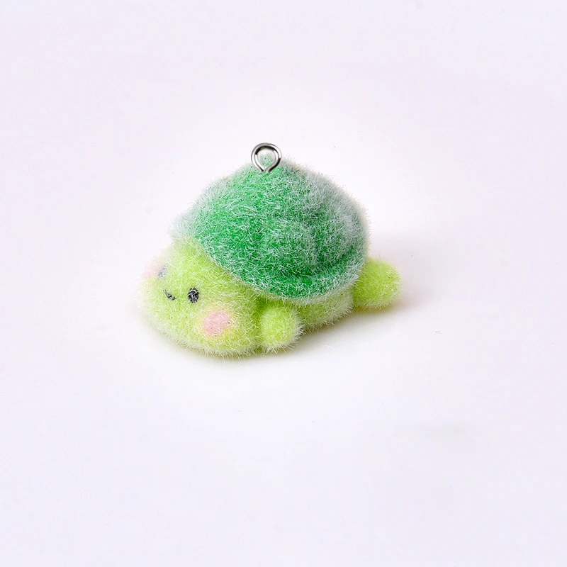 5pcs Flocking Green Turtle Resin Charms Animal Pendant DIY Phone Chains Keychain Accessory for Jewelry Making Findings image 6