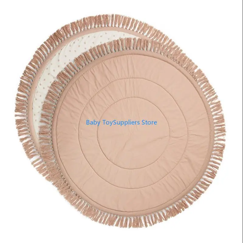 R1WF سجادة أرضيات للأطفال من القطن الناعم للعب حصيرة البساط وسادة الزحف بطانية النشاط الأرضي وسادة ديكور غرفة الأطفال للأطفال