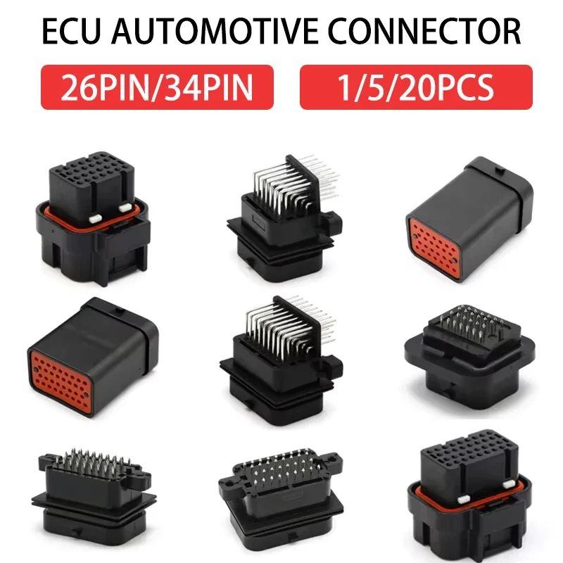 26/34 Pin ECU Engine Gearbox Computer Board Plug AMP Car Connector Socket 3-1437290-1 6437288-2 9-6437287-8 6473711-1 6437288-3