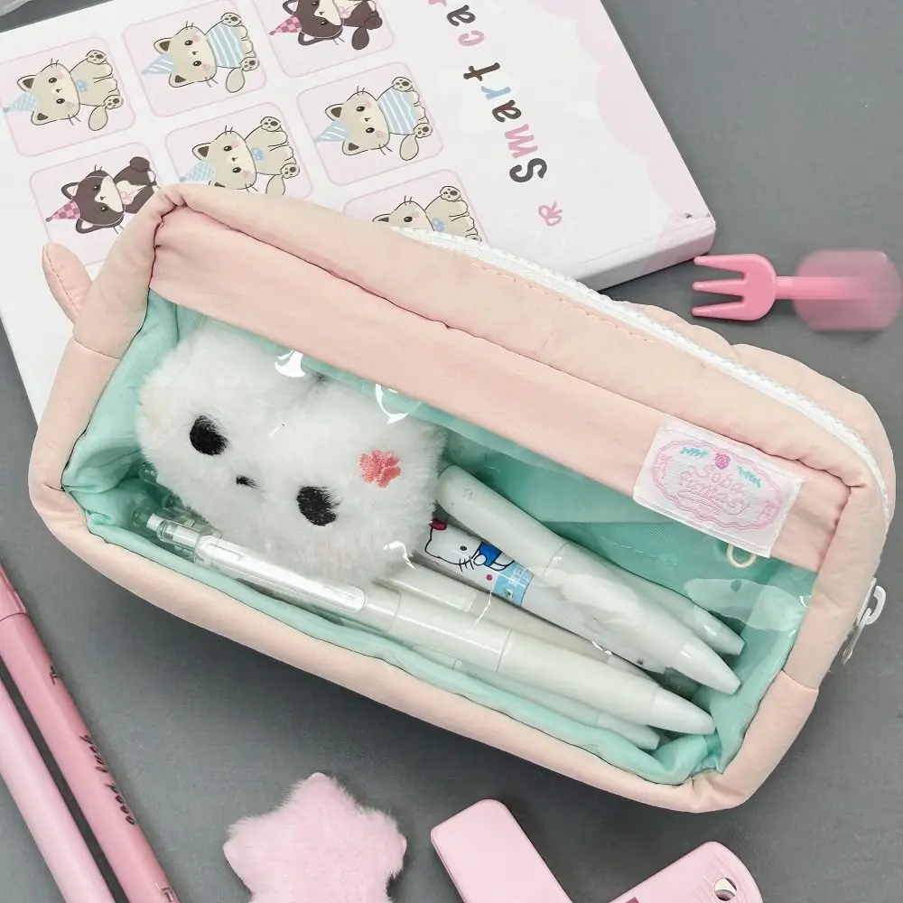 

Высококачественная прозрачная сумка для ручек, большая вместительная многофункциональная сумка для канцелярских принадлежностей, пенал на молнии для студентов