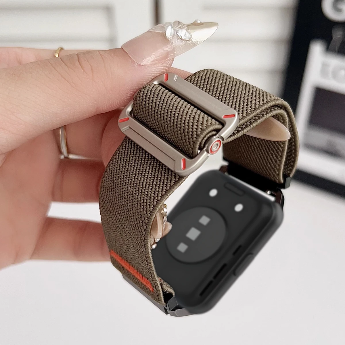 Sport Strap for Samsung Galaxy Watch Fit 3 Adjustable Nylon Band for Samsung Galaxy Fit 3 Nylon Elastic Braided Strap Correa