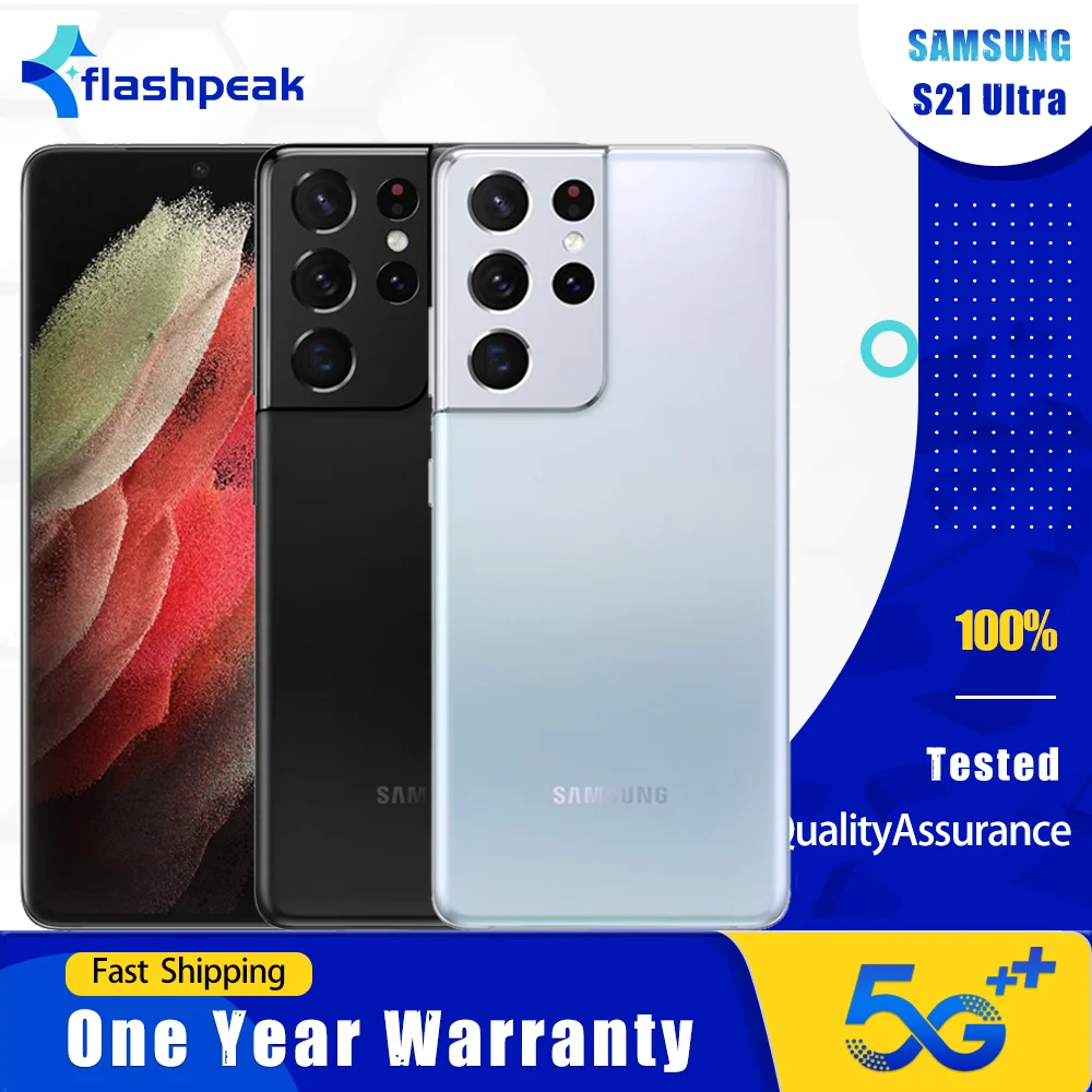 هاتف Samsung Galaxy S21 Ultra 5G G998U1 الأصلي 12G RAM 128GB/256GB ROM 6.8 "ثماني النواة سنابدراجون 888 eSim غير مقفول